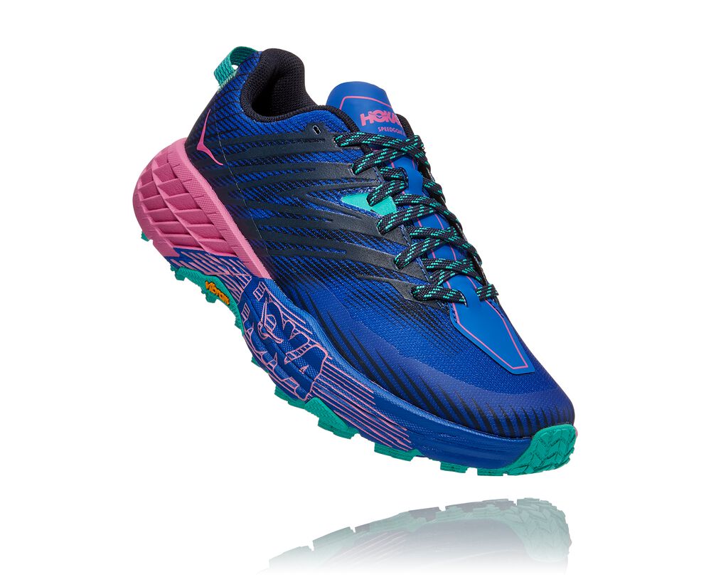 Hoka One One Speedgoat 4 Terränglöparskor Dam Blå/Rosa - SE-0572649